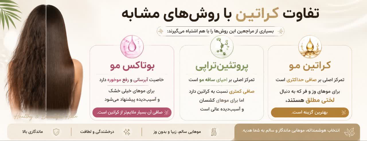تفاوت کراتین با روش‌های مشابه (بوتاکس و پروتئین‌تراپی)